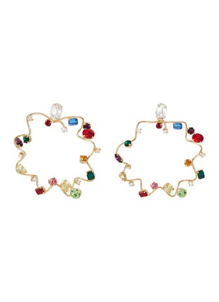 Main View - Click To Enlarge - ROSANTICA - 'Mistero' glass crystal sculptural hoop earrings