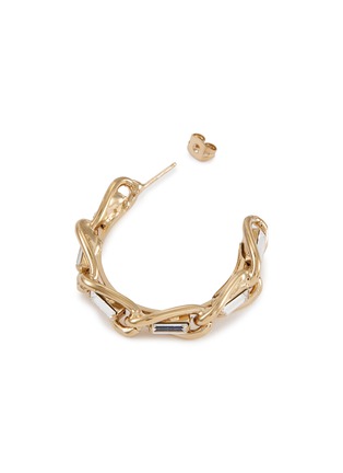 Detail View - Click To Enlarge - ROSANTICA - 'Slim' glass crystal link chain hoop earrings