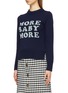 Front View - Click To Enlarge - CHRISTOPHER KANE - 'More Baby More' slogan intarsia wool sweater