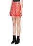 Front View - Click To Enlarge - CHRISTOPHER KANE - Coated lace mini skirt