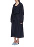 Front View - Click To Enlarge - JACQUEMUS - 'Le manteau Claudia' belted oversized linen trench coat