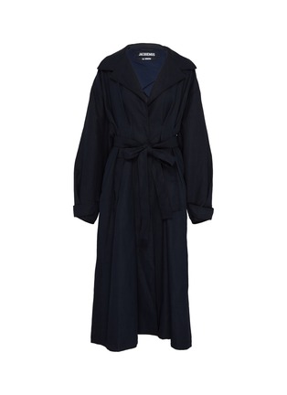Main View - Click To Enlarge - JACQUEMUS - 'Le manteau Claudia' belted oversized linen trench coat