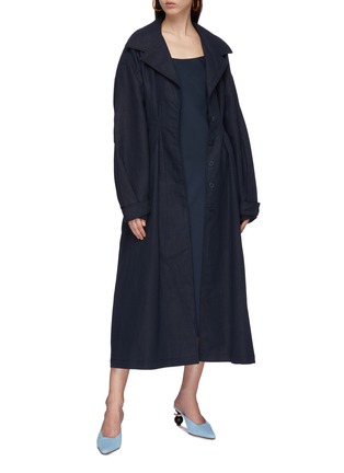 Figure View - Click To Enlarge - JACQUEMUS - 'Le manteau Claudia' belted oversized linen trench coat