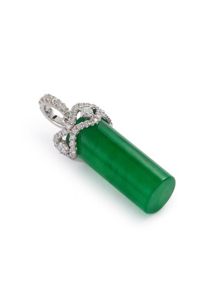 Detail View - Click To Enlarge - SAMUEL KUNG - Diamond jade 18k white gold pendant