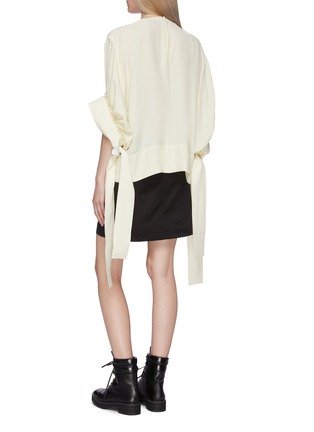 Back View - Click To Enlarge - JW ANDERSON - Drape sash tie exaggerated cuff top