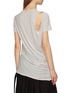 Back View - Click To Enlarge - YOHJI YAMAMOTO - Cutout shoulder button front ruched T-shirt