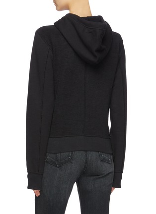 Back View - Click To Enlarge - RAG & BONE - 'Splice' logo embroidered panelled hoodie
