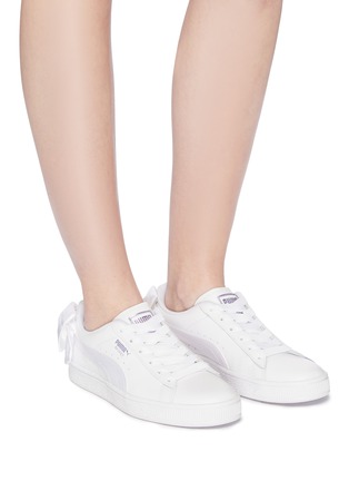 Figure View - Click To Enlarge - PUMA - 'Basket Bow' leather sneakers