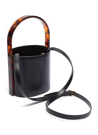 Detail View - Click To Enlarge - STAUD - 'Bissett' tortoiseshell handle leather bucket bag