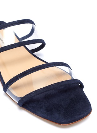Detail View - Click To Enlarge - FABIO RUSCONI - Suede trim PVC slide sandals