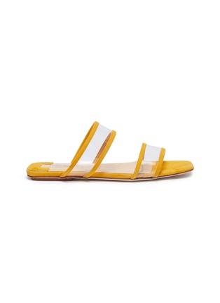Main View - Click To Enlarge - FABIO RUSCONI - Suede trim PVC slide sandals
