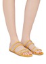 Figure View - Click To Enlarge - FABIO RUSCONI - Suede trim PVC slide sandals