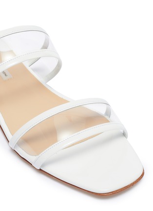 Detail View - Click To Enlarge - FABIO RUSCONI - Patent leather trim PVC slide sandals