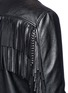Detail View - Click To Enlarge - SAINT LAURENT - Fringe back stud leather biker jacket