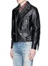 Front View - Click To Enlarge - SAINT LAURENT - Fringe back stud leather biker jacket