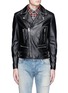 Main View - Click To Enlarge - SAINT LAURENT - Fringe back stud leather biker jacket