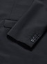 Detail View - Click To Enlarge - SAINT LAURENT - Leather stud fringe lapel Mohair-wool blazer