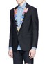 Front View - Click To Enlarge - SAINT LAURENT - Palm tree sequin wool-Mohair blazer