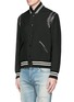 Front View - Click To Enlarge - SAINT LAURENT - Stud wool twill teddy jacket