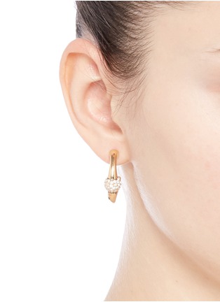 Figure View - Click To Enlarge - CHLOÉ - 'Darcey' Swarovski crystal pavé half hoop earrings