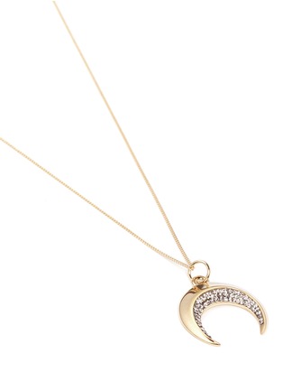 Detail View - Click To Enlarge - CHLOÉ - 'Isalis' crystal pavé crescent moon pendant necklace