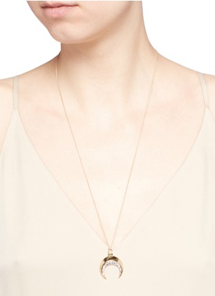 Figure View - Click To Enlarge - CHLOÉ - 'Isalis' crystal pavé crescent moon pendant necklace