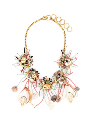 Main View - Click To Enlarge - ERICKSON BEAMON - 'Enchanted World' glass crystal seashell bead bib necklace