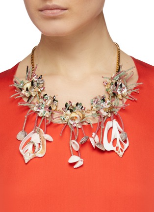 Figure View - Click To Enlarge - ERICKSON BEAMON - 'Enchanted World' glass crystal seashell bead bib necklace
