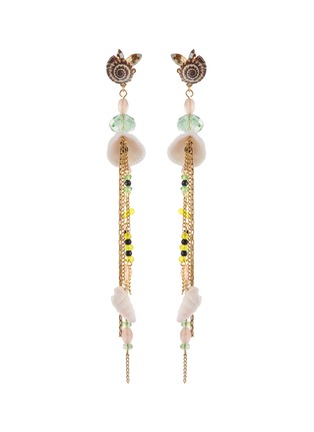 Main View - Click To Enlarge - ERICKSON BEAMON - 'Enchanted World' seashell bead fringe drop earrings