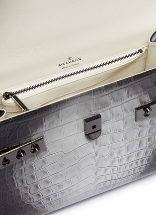 Detail View - Click To Enlarge - DELVAUX - 'Tempête MM Spotlight' alligator leather satchel