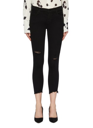 Main View - Click To Enlarge - J BRAND - '835' raw cuff ripped skinny jeans