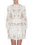 Main View - Click To Enlarge - ZIMMERMANN - 'Allia' crochet lace trim floral embroidered dress