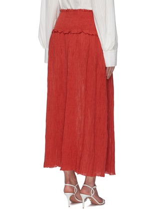 Back View - Click To Enlarge - ZIMMERMANN - 'Veneto' smocked crinkled midi skirt