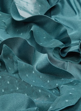  - ZIMMERMANN - 'Veneto' asymmetric ruffle mesh panel one-piece swimsuit