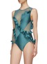 Figure View - Click To Enlarge - ZIMMERMANN - 'Veneto' asymmetric ruffle mesh panel one-piece swimsuit