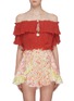 Main View - Click To Enlarge - ZIMMERMANN - 'Veneto' drawstring crinkled ramie-cotton cropped off-shoulder top
