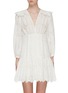 Main View - Click To Enlarge - ZIMMERMANN - 'Honour' ruffle yoke floral broderie anglaise corset dress