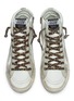 Detail View - Click To Enlarge - GOLDEN GOOSE - Leopard print lace-up hair trim mid top sneakers