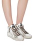 Figure View - Click To Enlarge - GOLDEN GOOSE - Leopard print lace-up hair trim mid top sneakers
