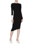 Figure View - Click To Enlarge - COMME MOI - Contrast cuff asymmetric rib knit dress