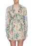 Main View - Click To Enlarge - ZIMMERMANN - 'Verity' ruffle drawstring floral print chiffon rompers