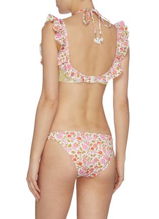 Back View - Click To Enlarge - ZIMMERMANN - 'Goldie' halter tie ruffle trim floral print bikini top