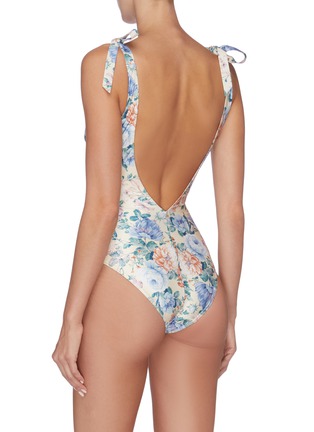 Back View - Click To Enlarge - ZIMMERMANN - 'Verity' tie strap floral print one-piece swimsuit