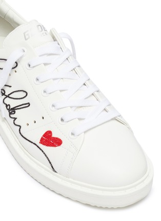 Detail View - Click To Enlarge - GOLDEN GOOSE - 'Starter' beaded logo leather sneakers