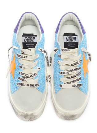 Detail View - Click To Enlarge - GOLDEN GOOSE - 'May' glitter coated patchwork sneakers