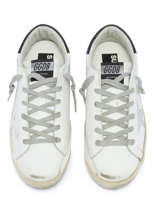 Detail View - Click To Enlarge - GOLDEN GOOSE - 'Superstar' slogan star print leather sneakers