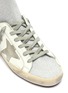 Detail View - Click To Enlarge - GOLDEN GOOSE - 'Superstar' metallic sock knit panel leather sneakers