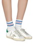 Figure View - Click To Enlarge - GOLDEN GOOSE - 'Superstar' metallic sock knit panel leather sneakers