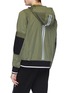 Back View - Click To Enlarge - BLACKBARRETT - Reflective stripe contrast panel hooded windbreaker jacket
