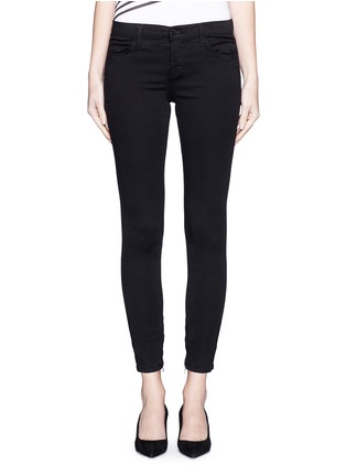 Detail View - Click To Enlarge - J BRAND - 'Luxe Sateen' zip cuff super skinny jeans